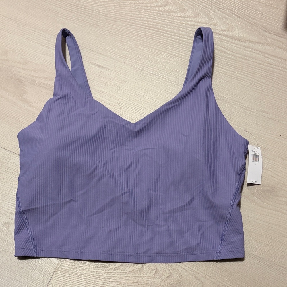 Lavender V-Neck Crop Tank